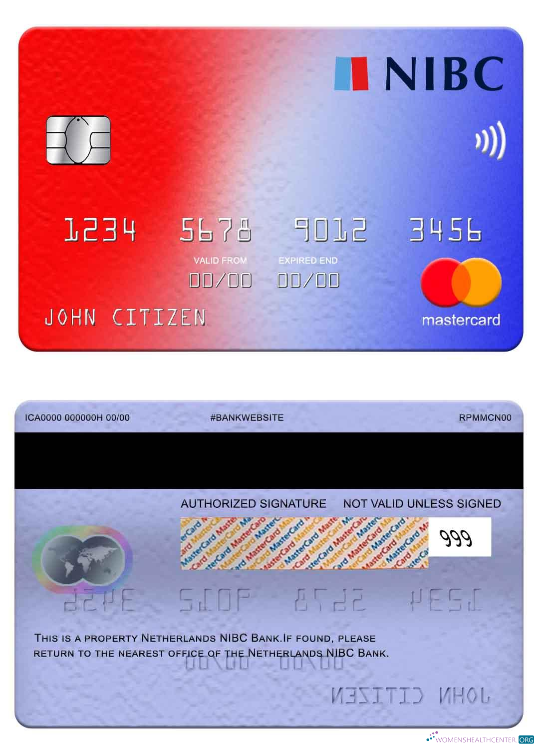 Download Netherlands NIBC Bank mastercard Photoshop template